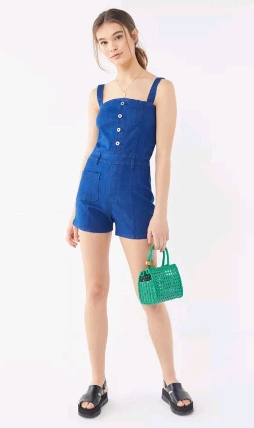 Tiger Mist Womens Alice Playsuit Denim Romper Size S Blue Sleeveless NWT. GR1