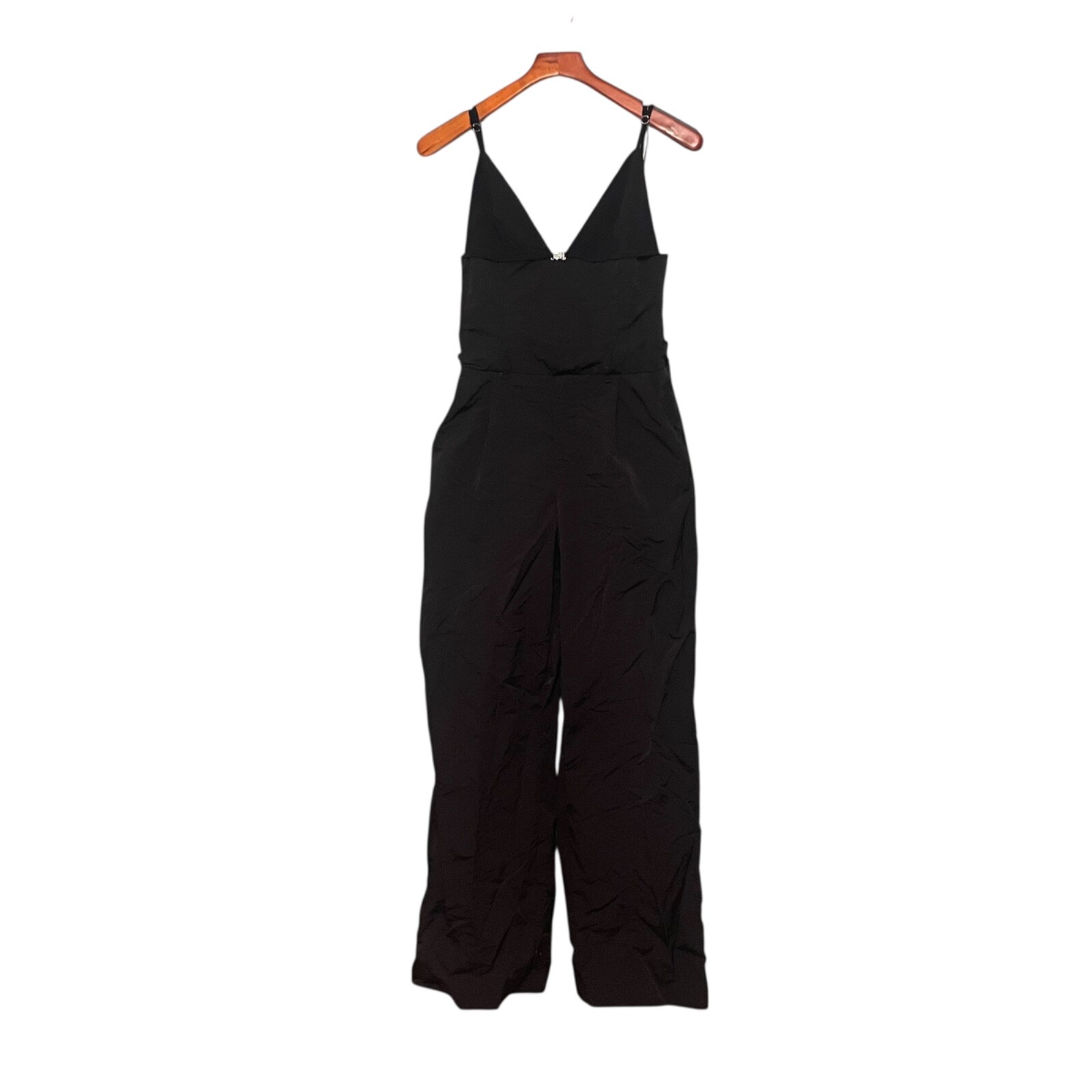 Zara High Waist Wide Leg Silver Buckle Detail Jumpsuit Size S