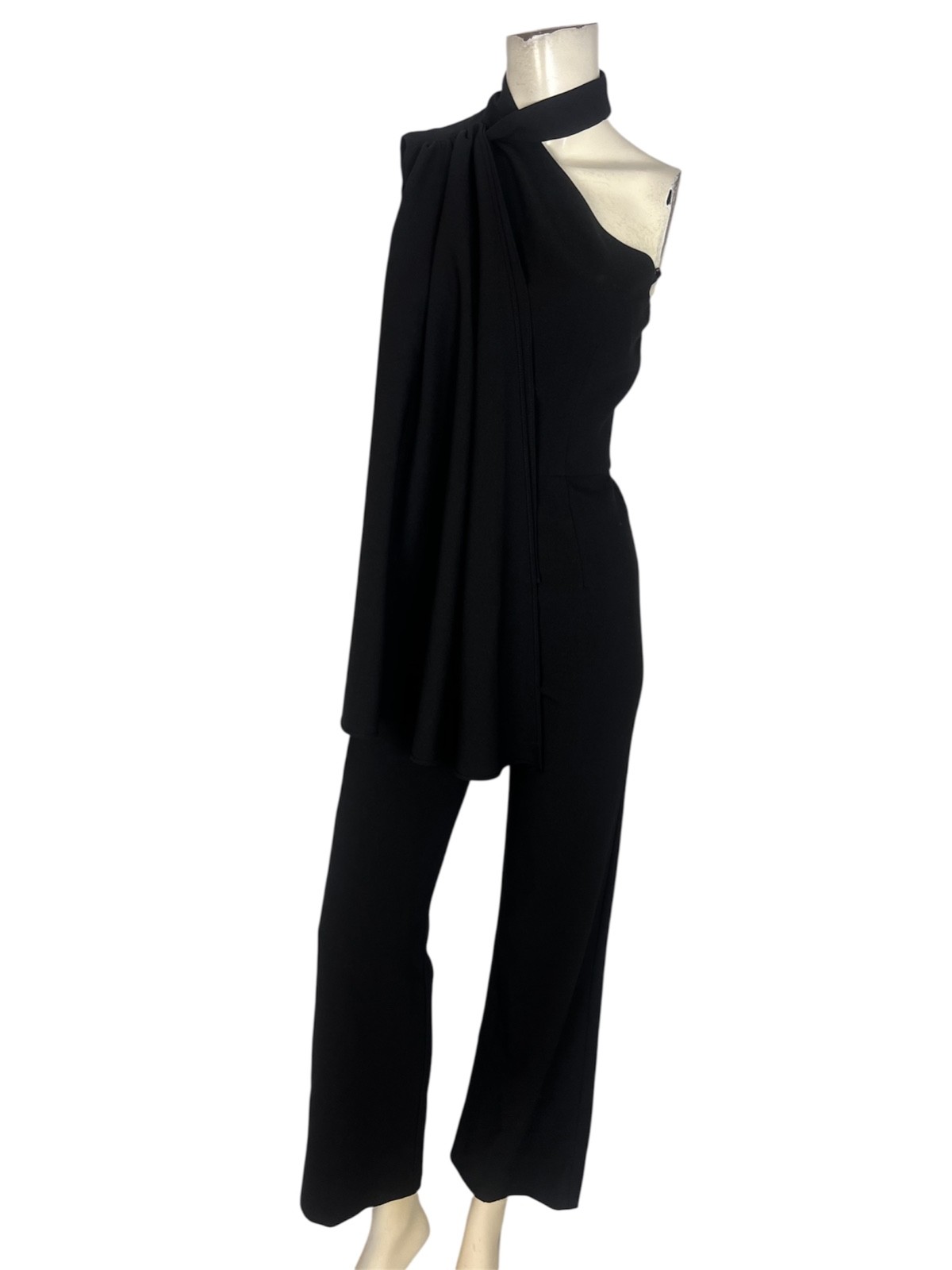 Black Halo Eve by Laurel Berman abby black twist front jumpsuit size 0