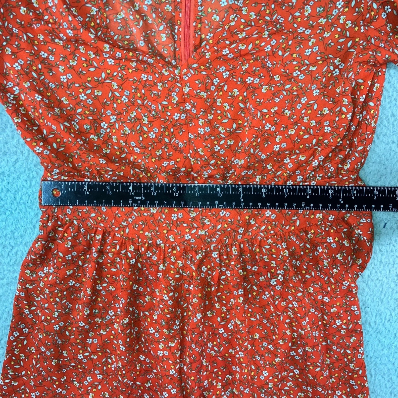 Jack by BB Dakota Romper Women 8 Red Floral Flutter Sleeve V-Neck Mini Short