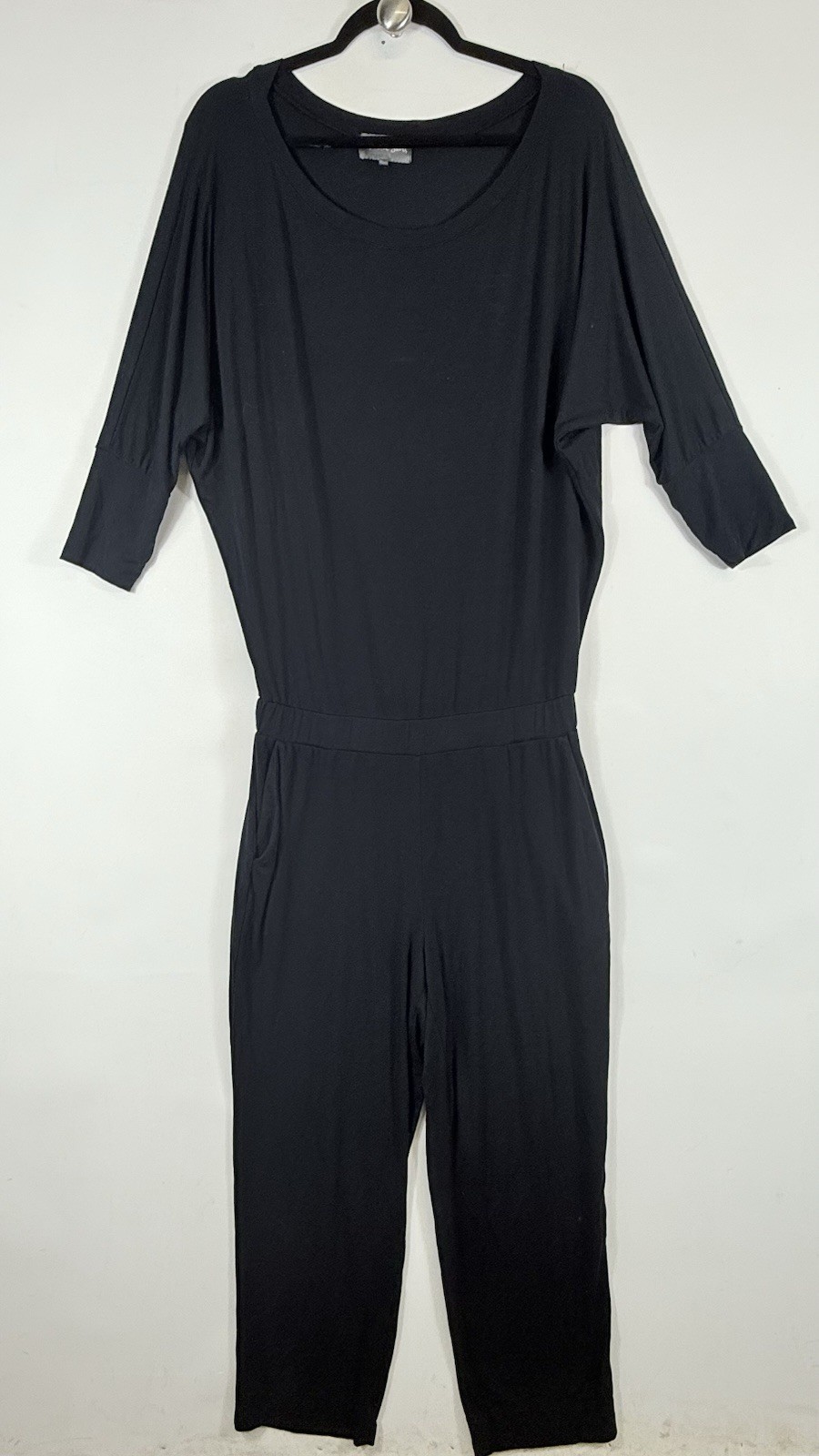 Michael Stars Jumpsuit Womens Medium Black Dolman Sleeve Modal Minimalist Chic