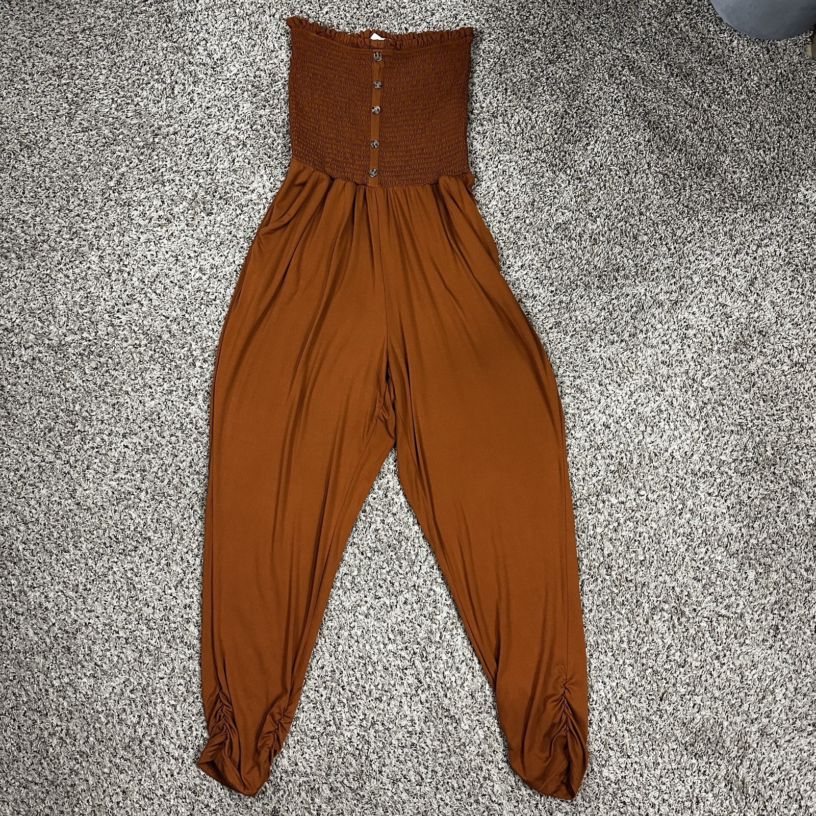 Full Circle Trends w/ Love Women’s Sz 2XL Orange One Piece Scrunch Tube Romper
