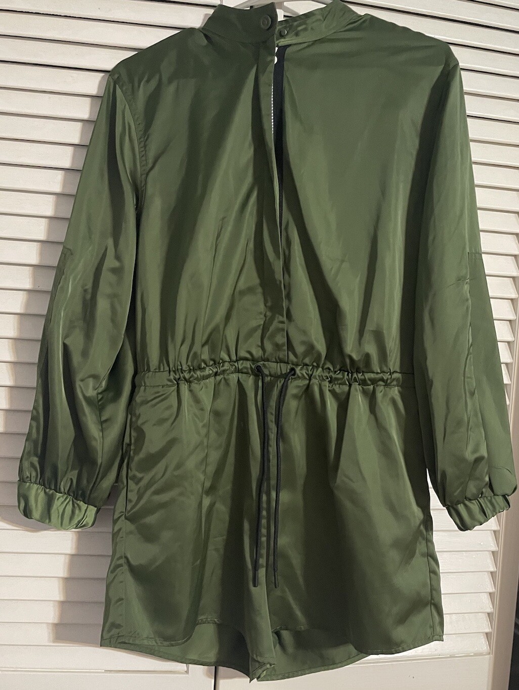 Hunter for Target Women’s Front Tie Waist Long Sleeve Romper Olive Green Small