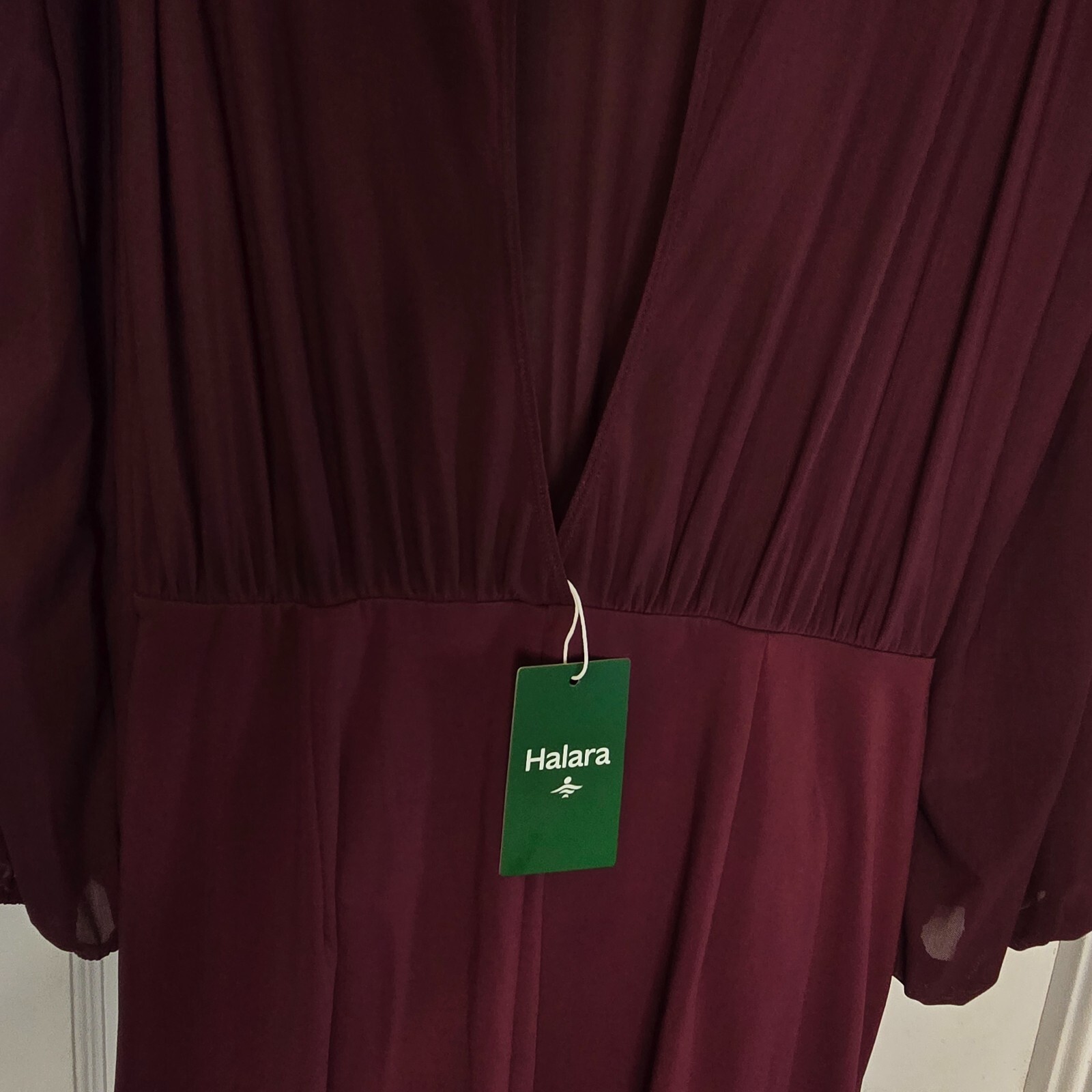 Halara Softlyzero™ Airy Jumpsuit Women M Burgundy Mesh Top Keyhole Back Wide Leg