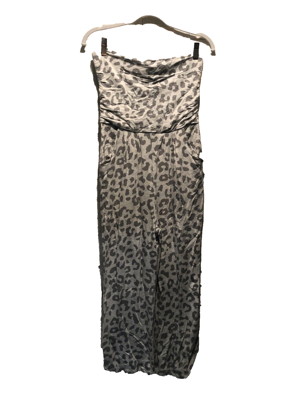 NWT Women’s ANTISTAR Super Soft Capri Romper Jumpsuit Strapless Animal Print M