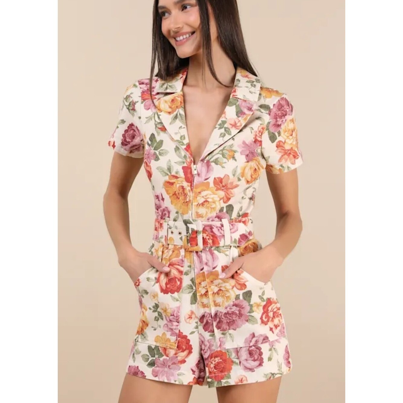 Show Me Your Mumu Outlaw Floral Romper Size XL