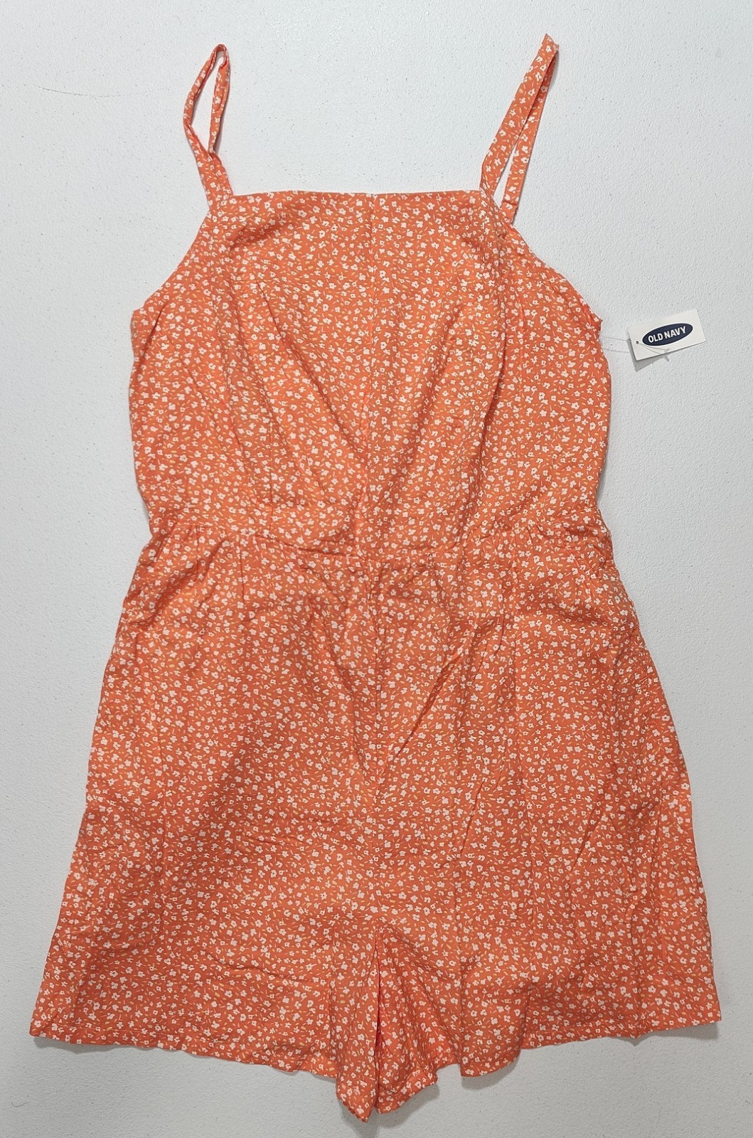 Old Navy Women’s Orange/White Floral Romper Size M
