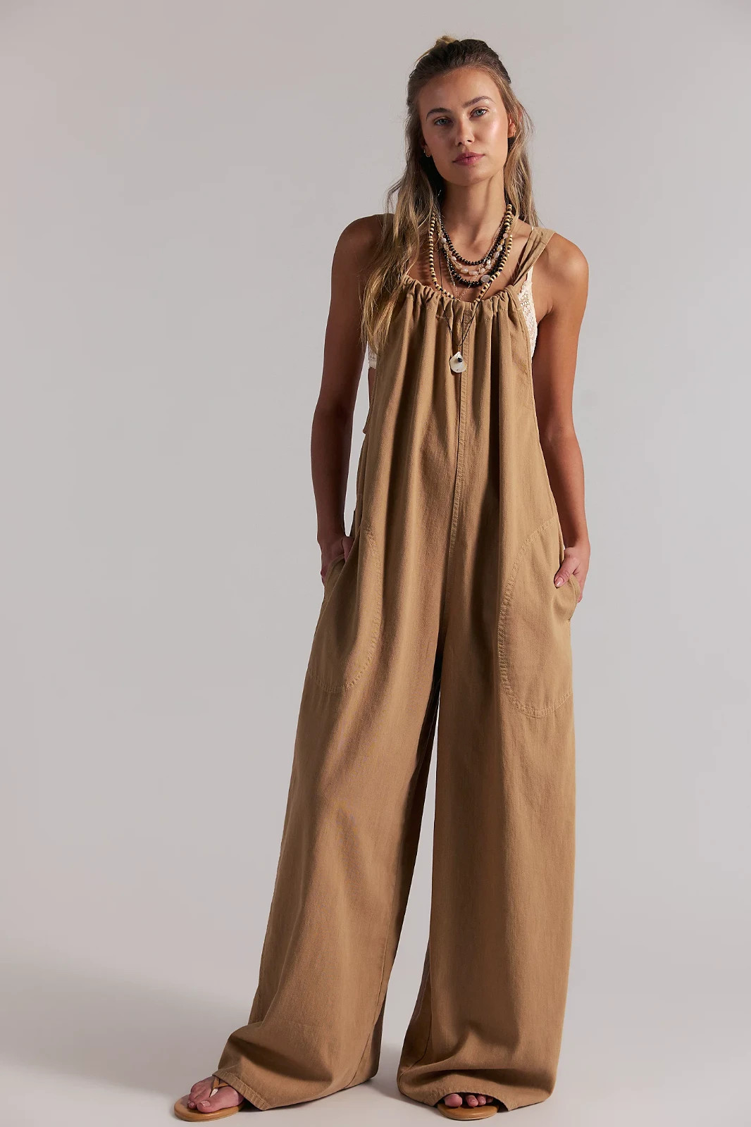 Free People We The Free Freebird Jumpsuit Cashew Medium M NWT