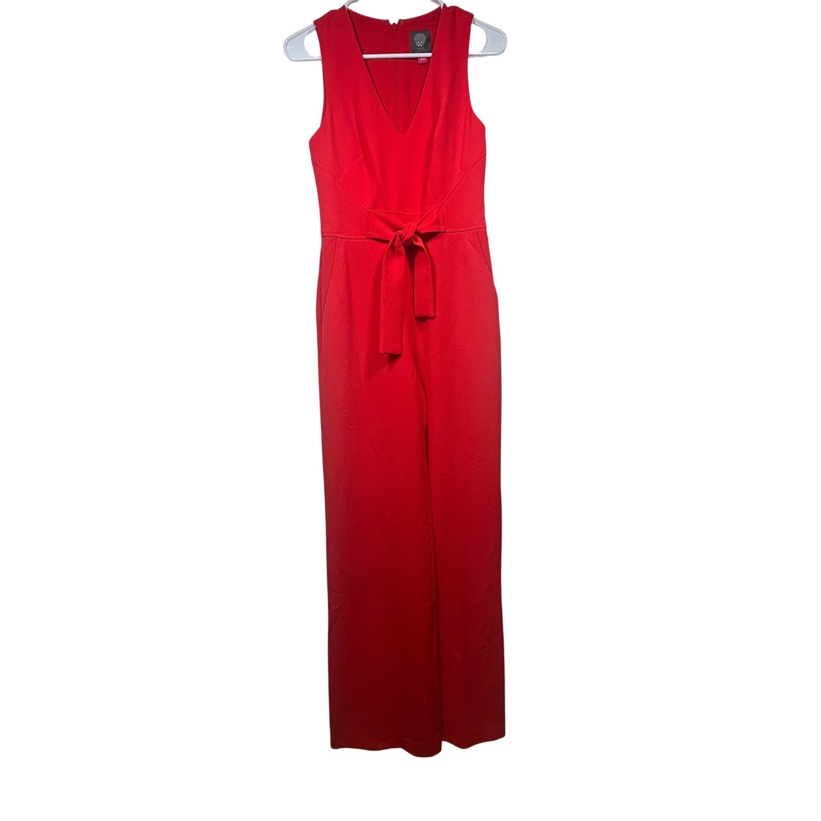 Vince Camuto Red Sleeveless Wide Leg Jumpsuit Formal Dressy Occasion Sz 0