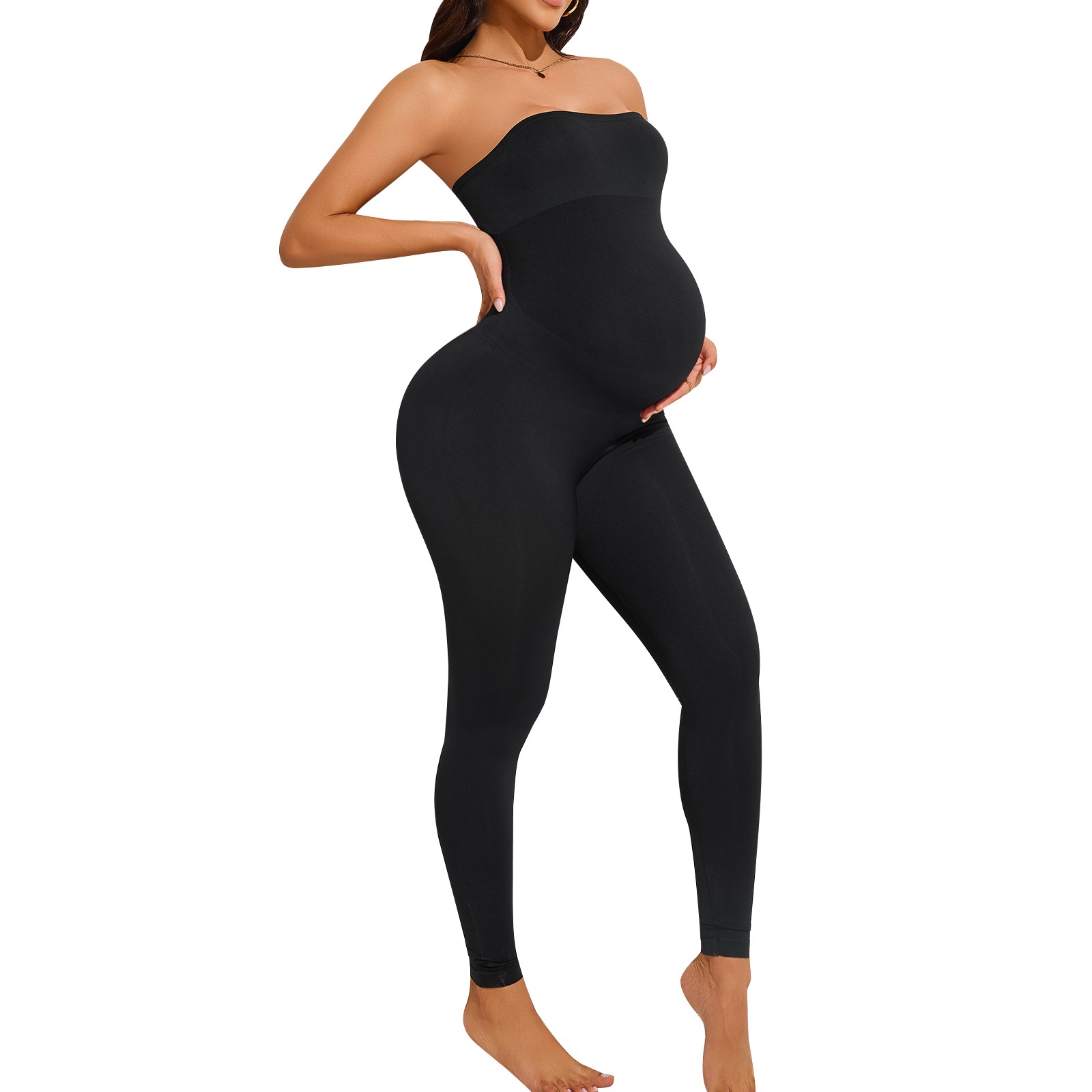 Maternity Workout Romper Pregnancy Yoga One Piece Seamless Tank Top Jumpsuit
