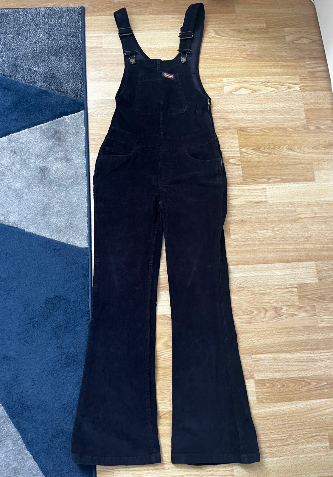 Run & Fly Black Stretch Cord Dungarees Flared/Bootcut