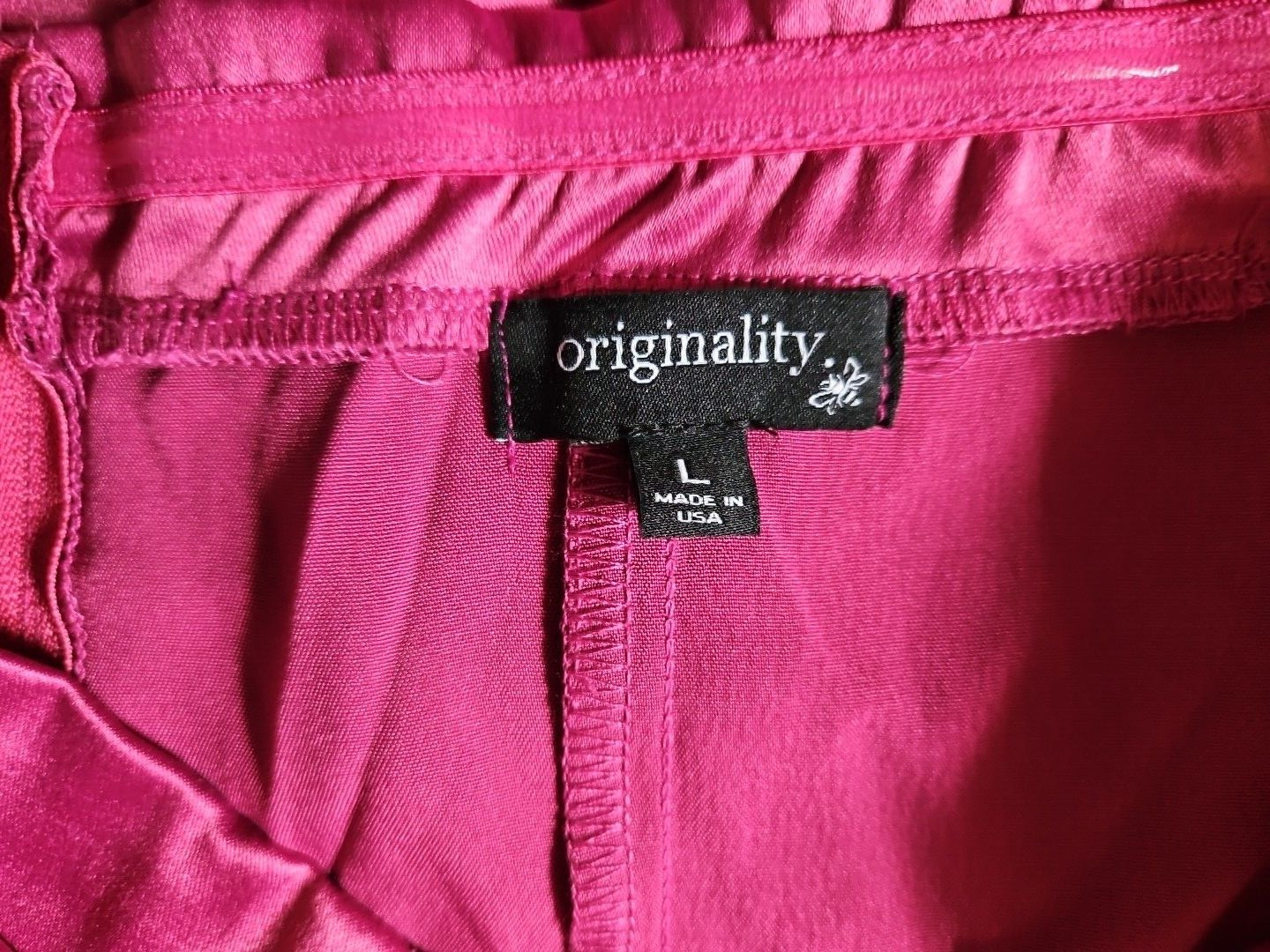 New ORIGINALITY Hot Pink Satin Strapless Shorts Dress Romper, Size L NWT (39)