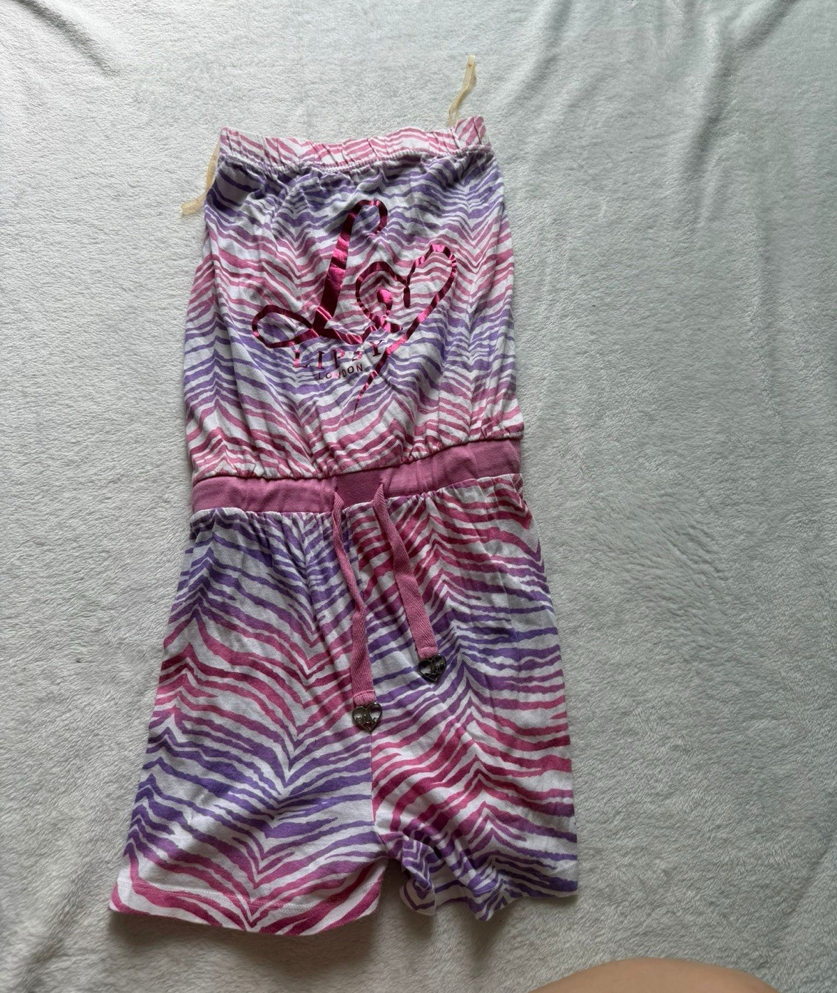 Avon Strapless Animal Print Playsuit UK 8-10 Pink Purple White Jersey