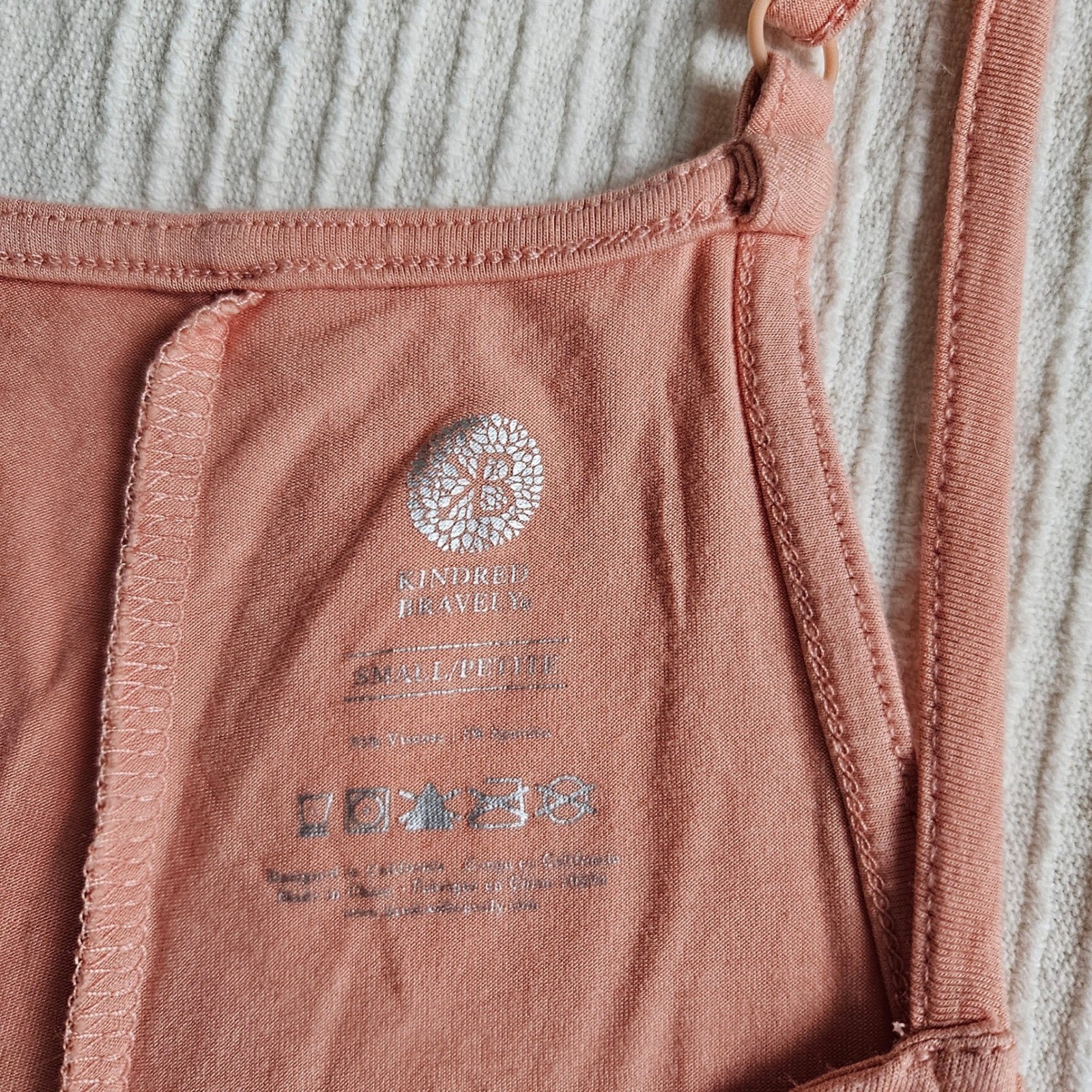 Kindred Bravely Maternity Jumpsuit Soft Stretch Peach Pink Wide Leg Small Petite
