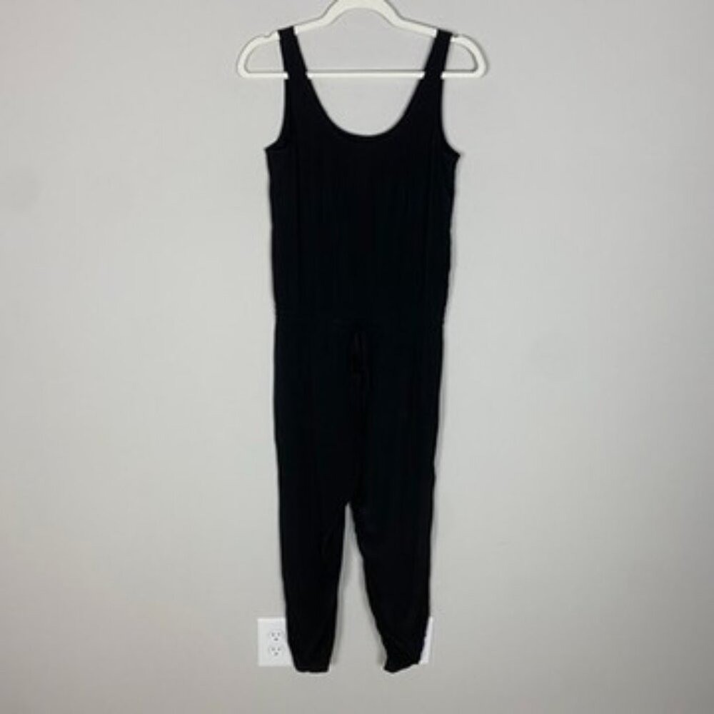 Vince Silk Jumpsuit Black Womens 2 Sleeveless Natural Fibers Lightweight Pockets