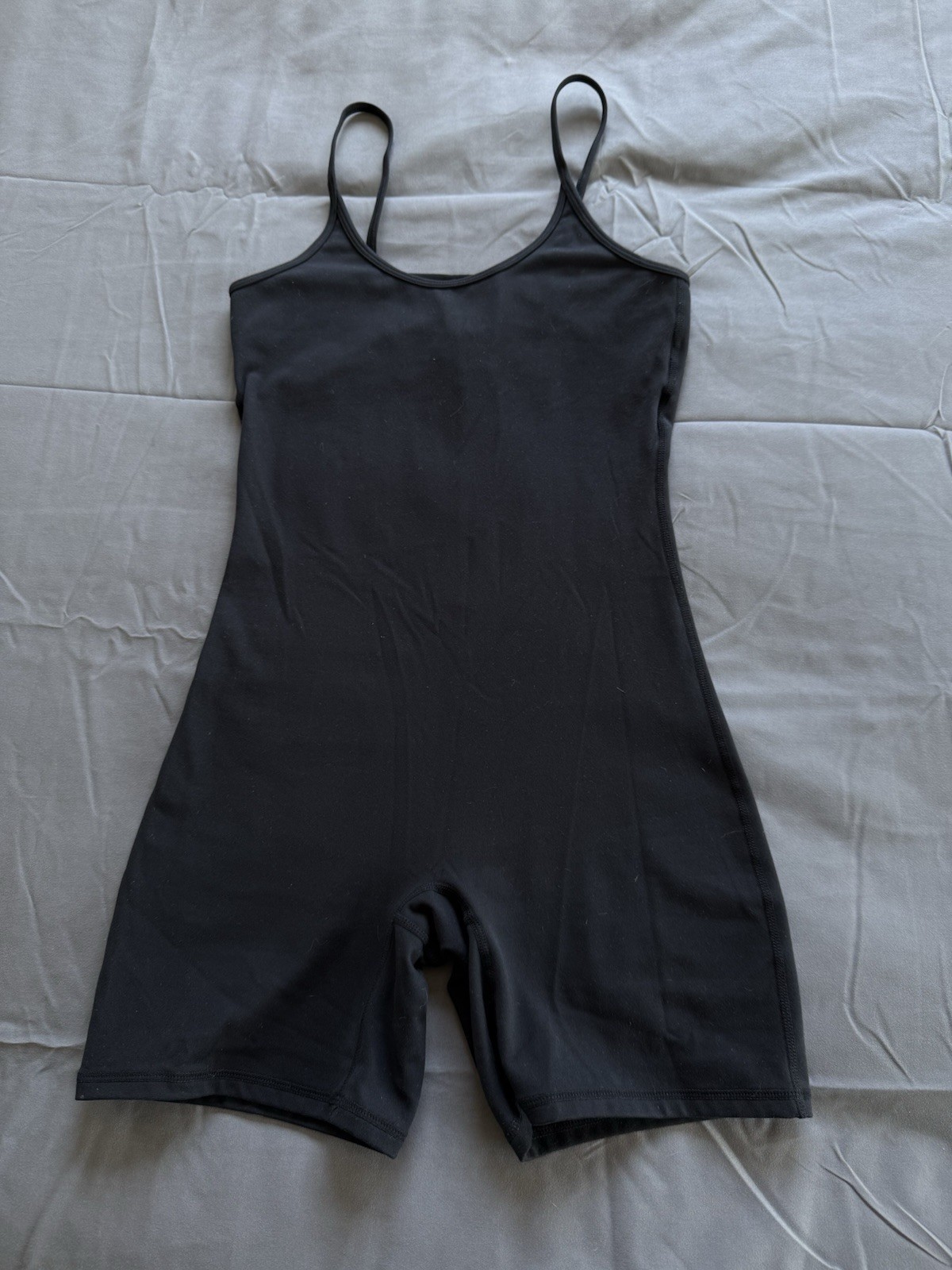 Mono B Womens S Black Unitard One Piece Activewear Jumpsuit Biker Shorts Yoga
