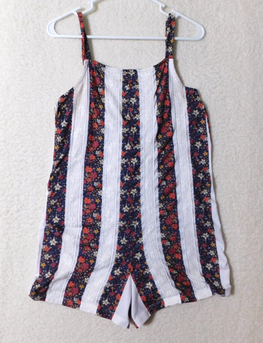 ASOS Floral Romper Thin Back Tie Detail Size 6 Spaghetti Strap