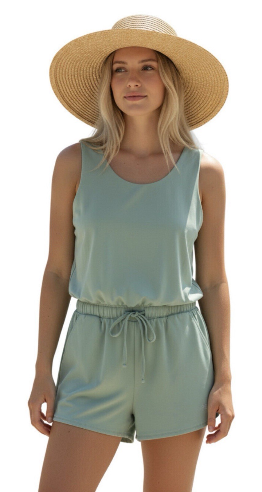 Albion Fit Light Green Shorts Romper Pockets Stretch Size Medium