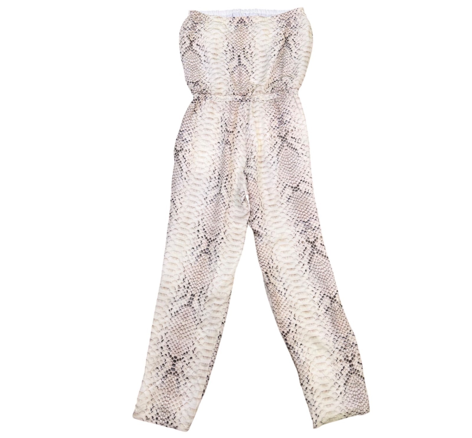 Haute Hippie Womens Beige & Black Snake Print Jumpsuit Size M