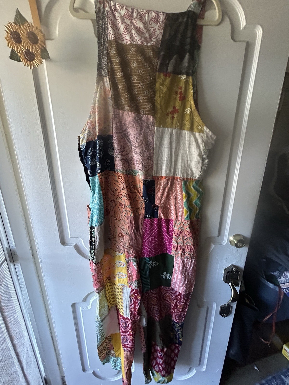 Patchwork Overalls 100% Cotton One Size by Ashley Taylor Boho Hippie Festival
