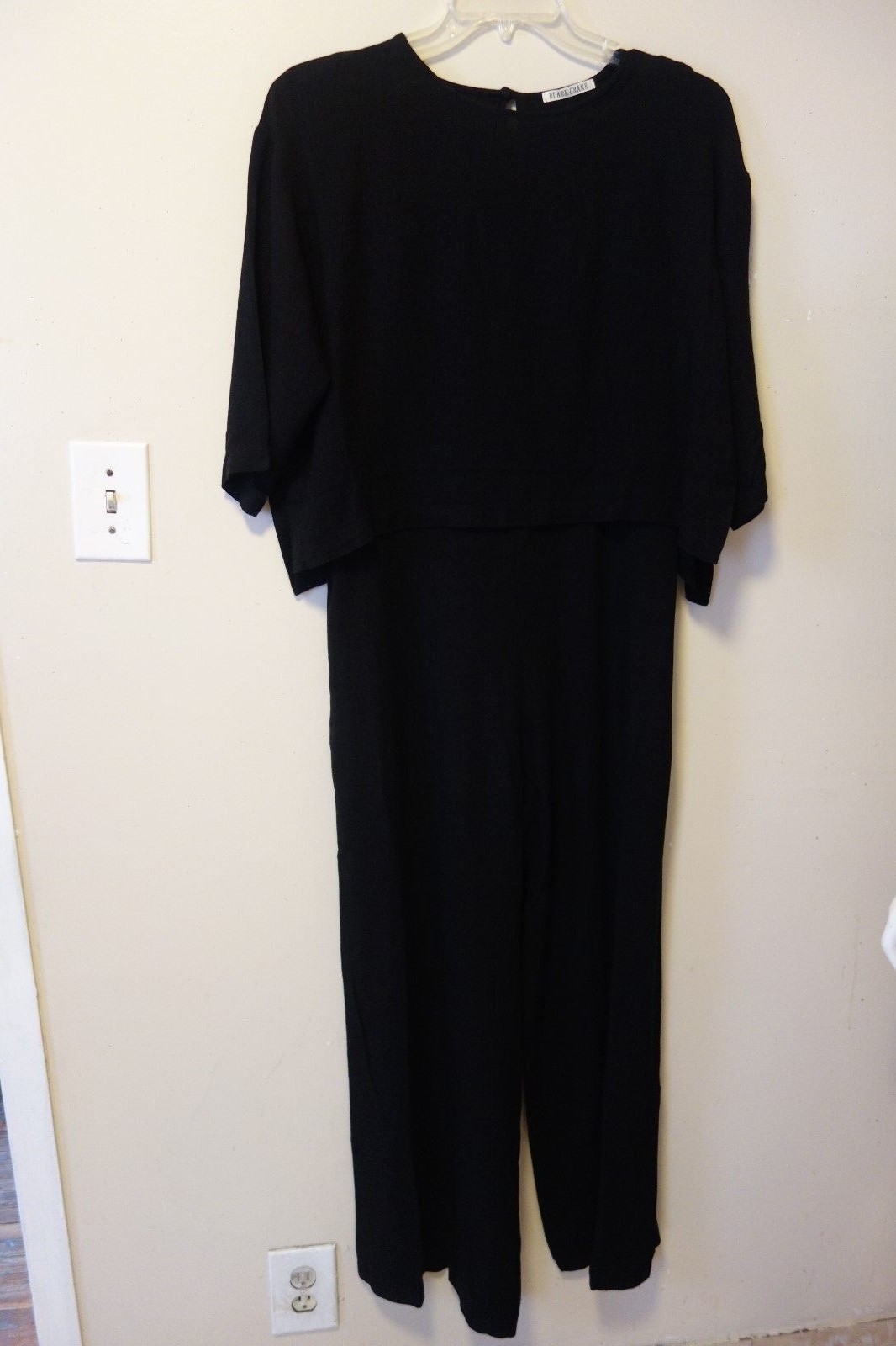 Black Crane Wool/Blend Two Layered Jumper Jumpsuit Size L NWOT