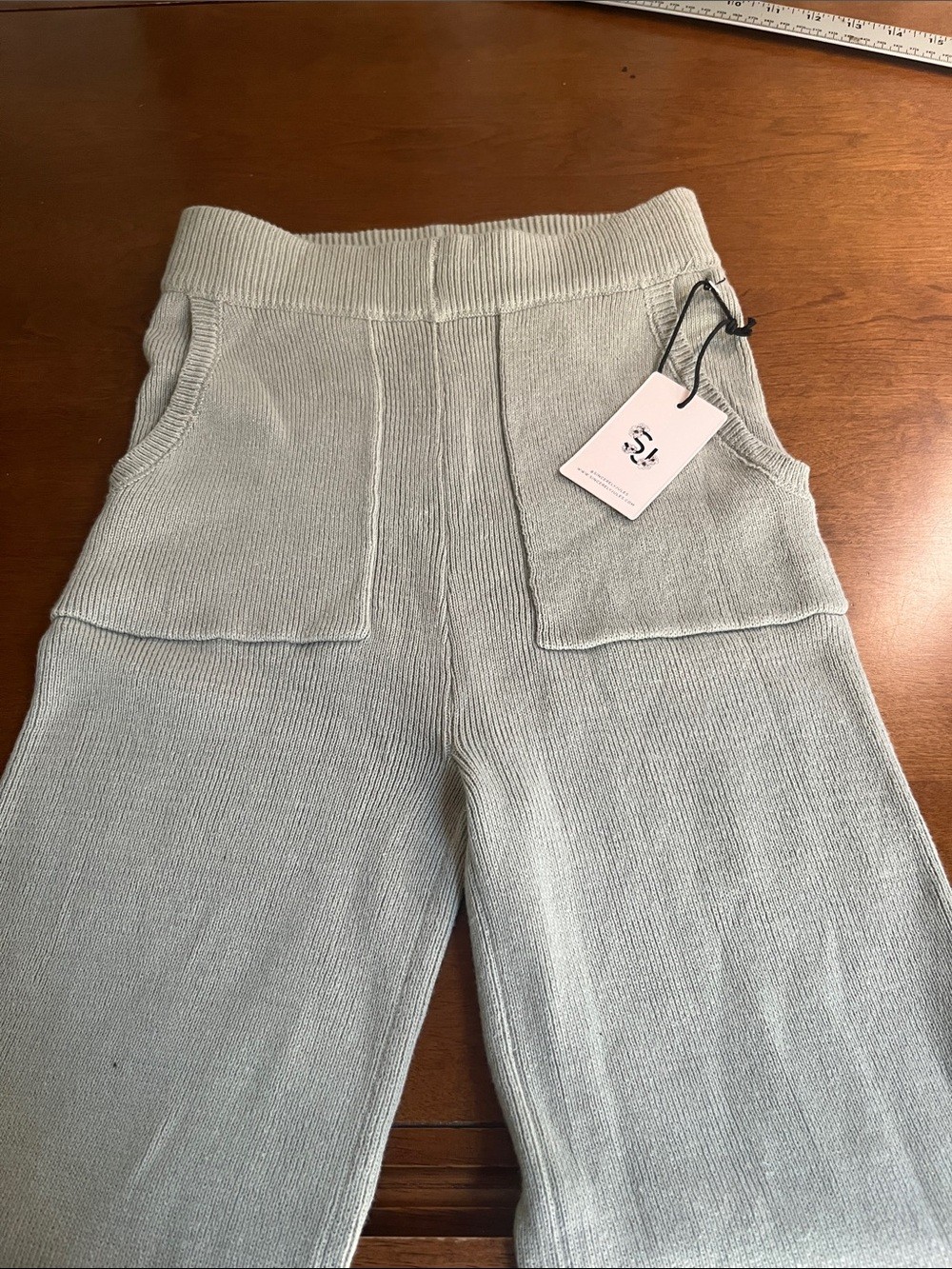 NWT Sincerly Jules Knit Pants Leggings in Light Sage Green XS