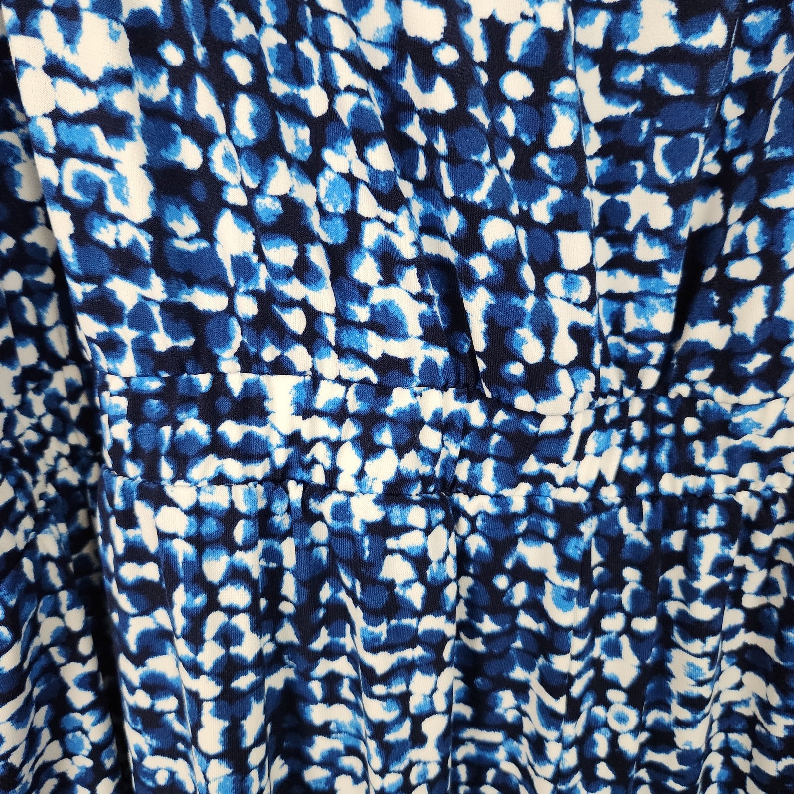 Lane Bryant Jersey Jumpsuit Wide Leg Empire Elastic Waist Blue White Size 18/20