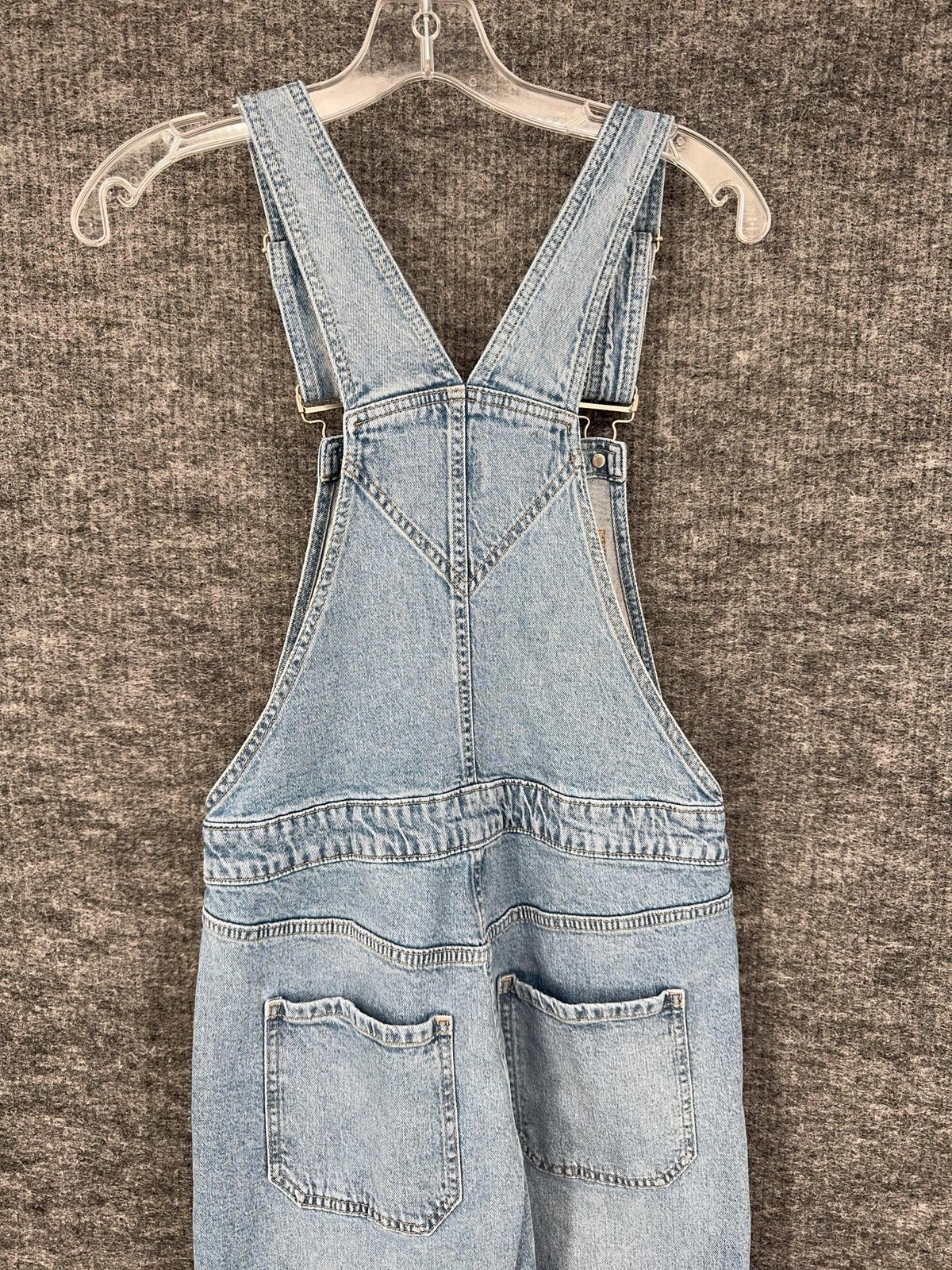 Gap Overalls Womens XS Blue Denim Relaxed Wide Leg Adjustable Straps Pockets