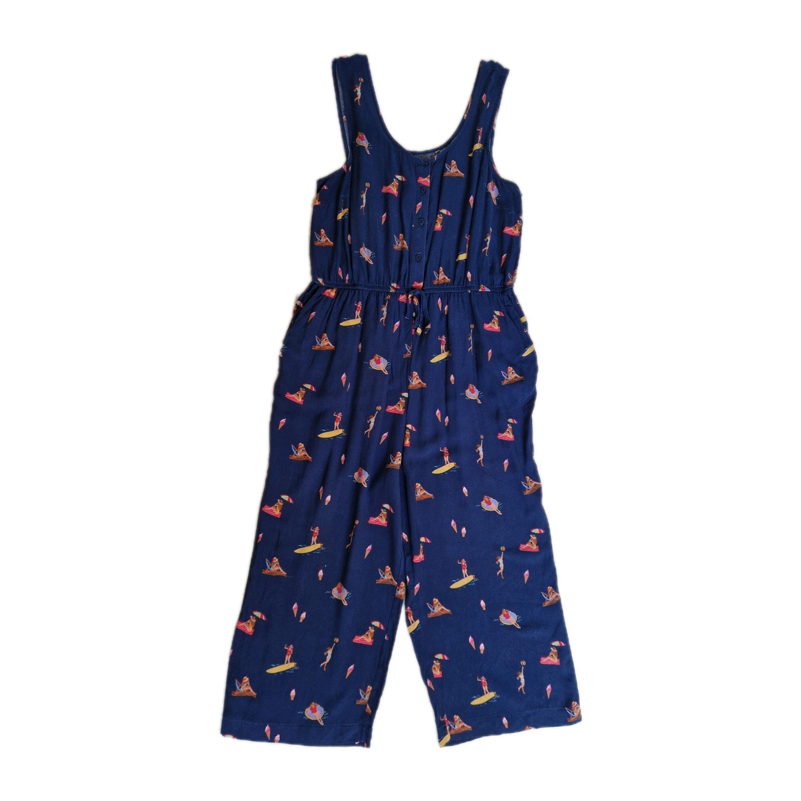 Women’s Beach Scene Blue Jumpsuit All In One Size 16R