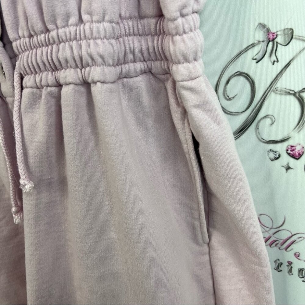 Jones New York Sport romper tank style with shorts tie up Light Purple pink