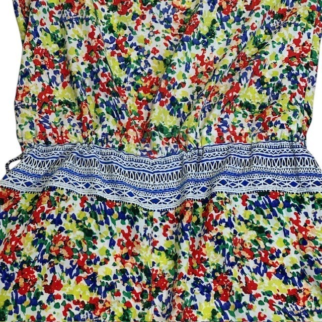 CAbi 5261 Floral Print Romper Sleeveless Drawstring Waist Casual Summer Size Med