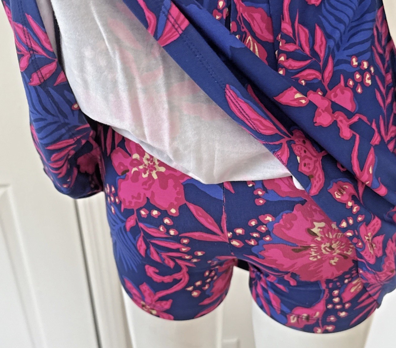 NWT Lilly Pulitzer Loralei Skirted Romper Med Blue Never Ending Summer, Size XS