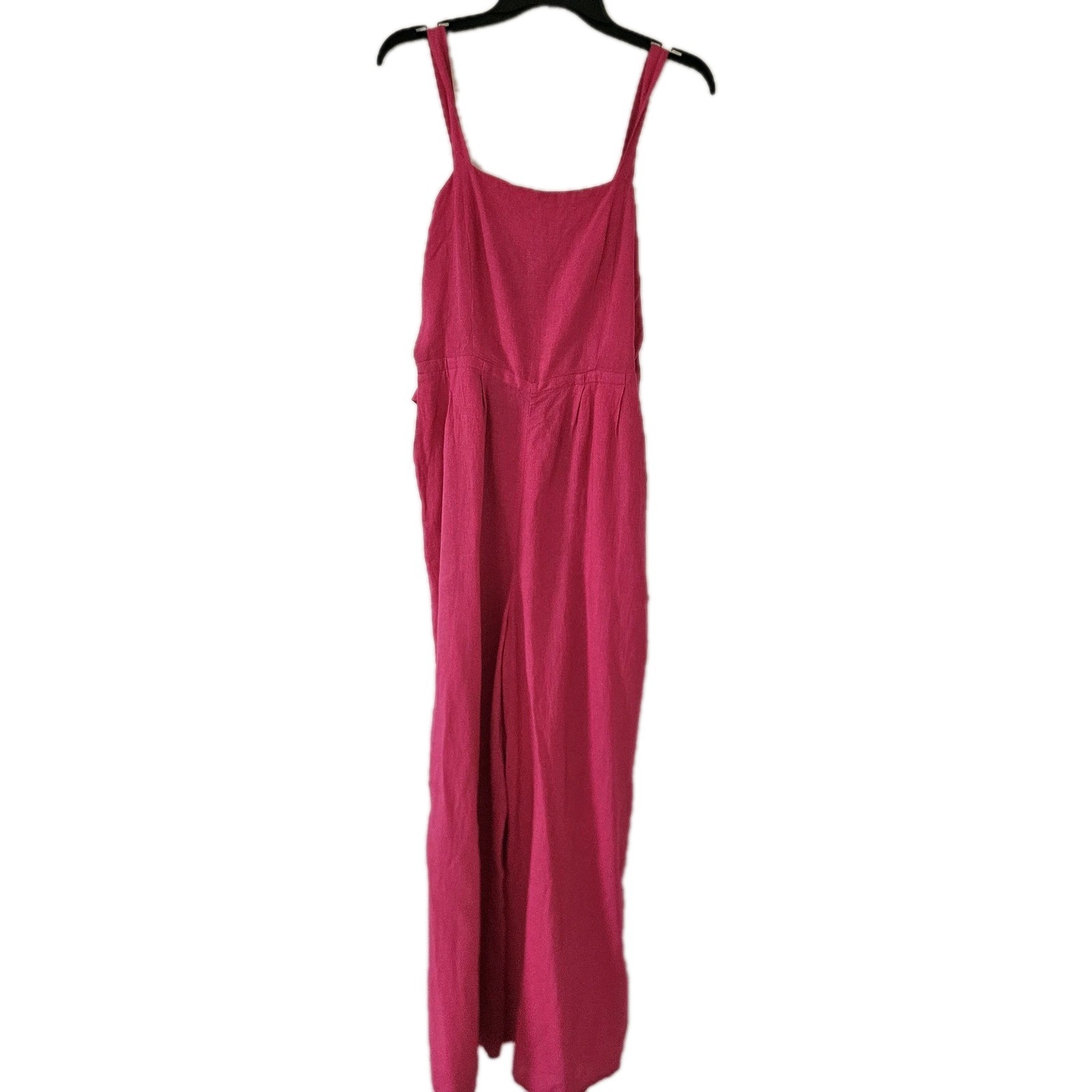 Nic + Zoe Womens Jumpuit 8 Wide Leg Linen Pink Sustainable Smocked Lagenlook
