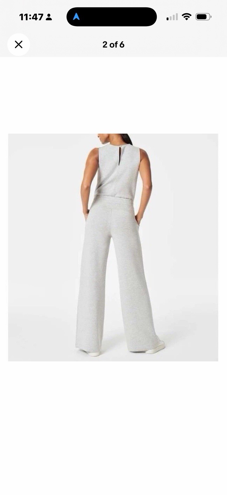NWT Spanx Air Essentials Airluxe Sleeveless Jumpsuit Wide Leg Gray Medium