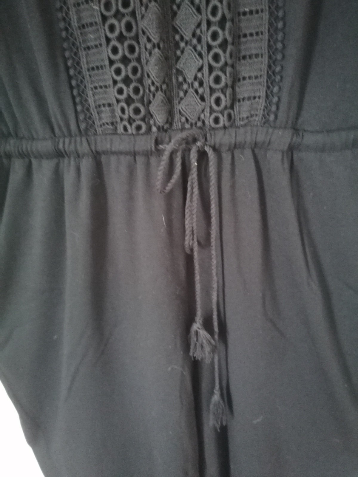 Ralph Lauren Black Jersey Jumpsuit Women’s Size XL Cotton Romper Tapered Leg