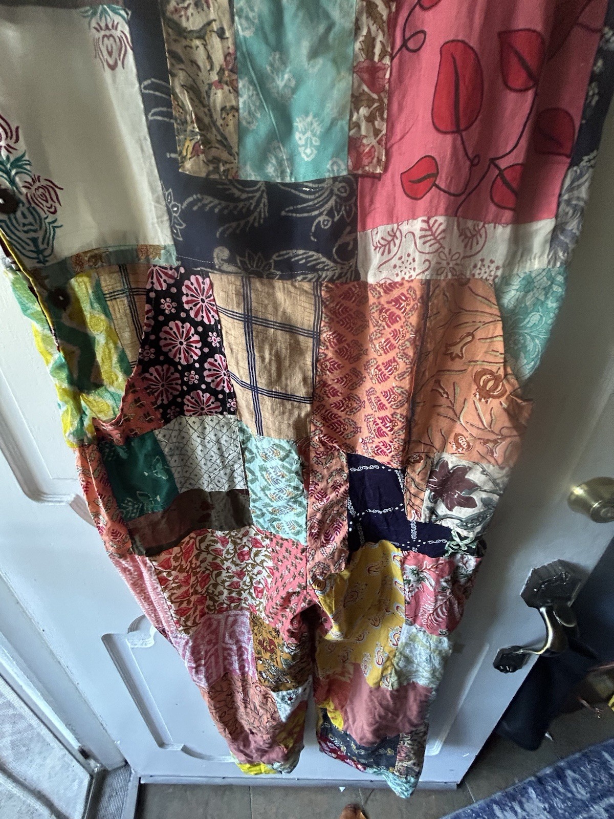 Patchwork Overalls 100% Cotton One Size by Ashley Taylor Boho Hippie Festival