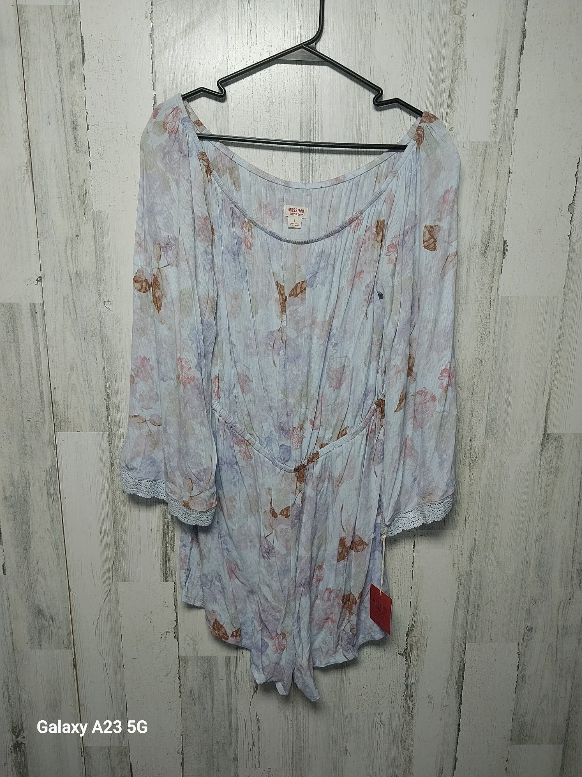 Mossimo Supply Co. Floral Off Shoulder Elastic Waist Romper Women Size Large NWT