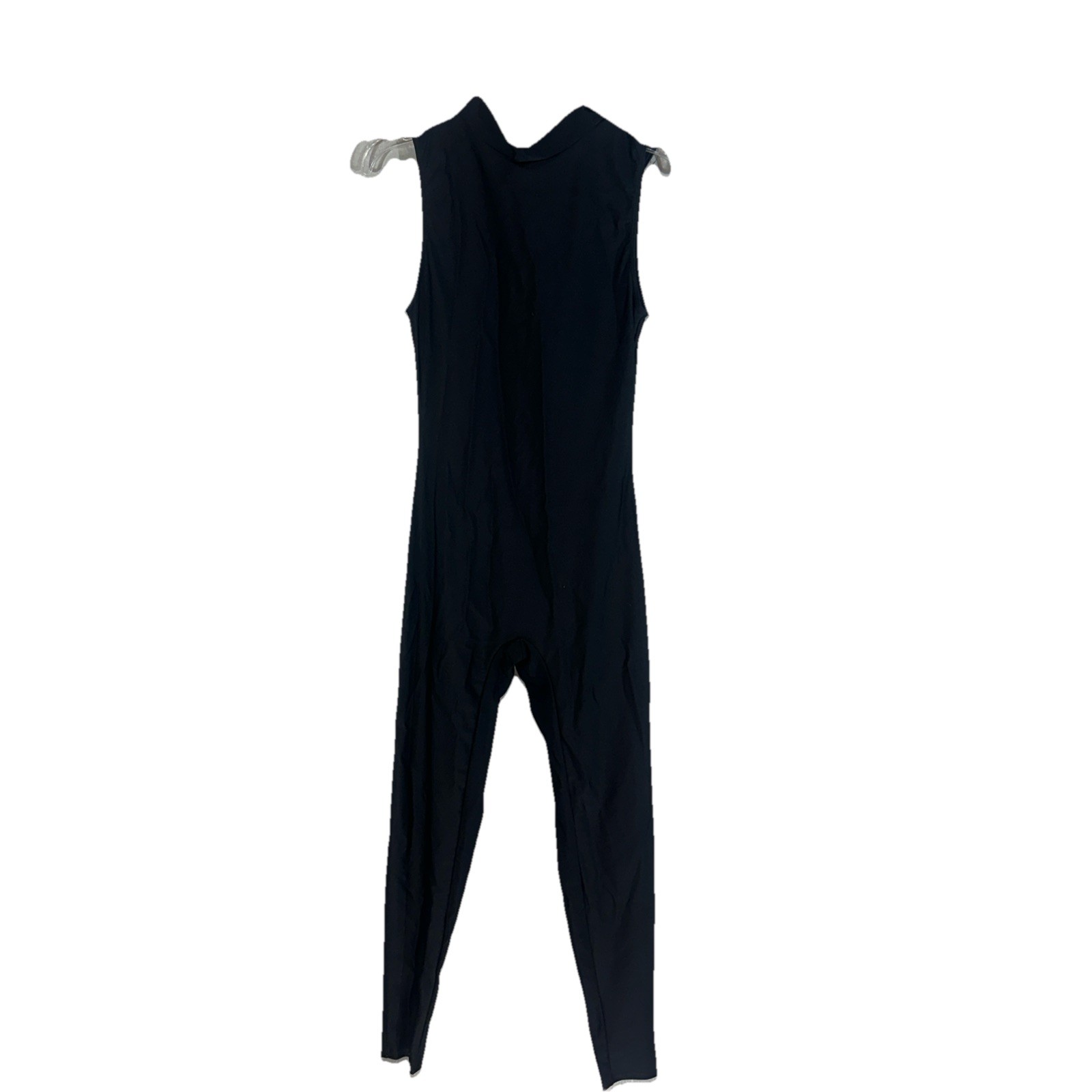 Performance Bodycon Unitard Back Zip Sleeveless Black Womens S Festival Layer