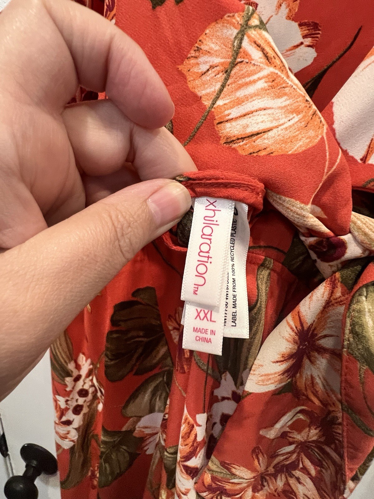 Xhilaration XXL Orange Floral Ruffle Belted Wide-Leg Jumpsuit