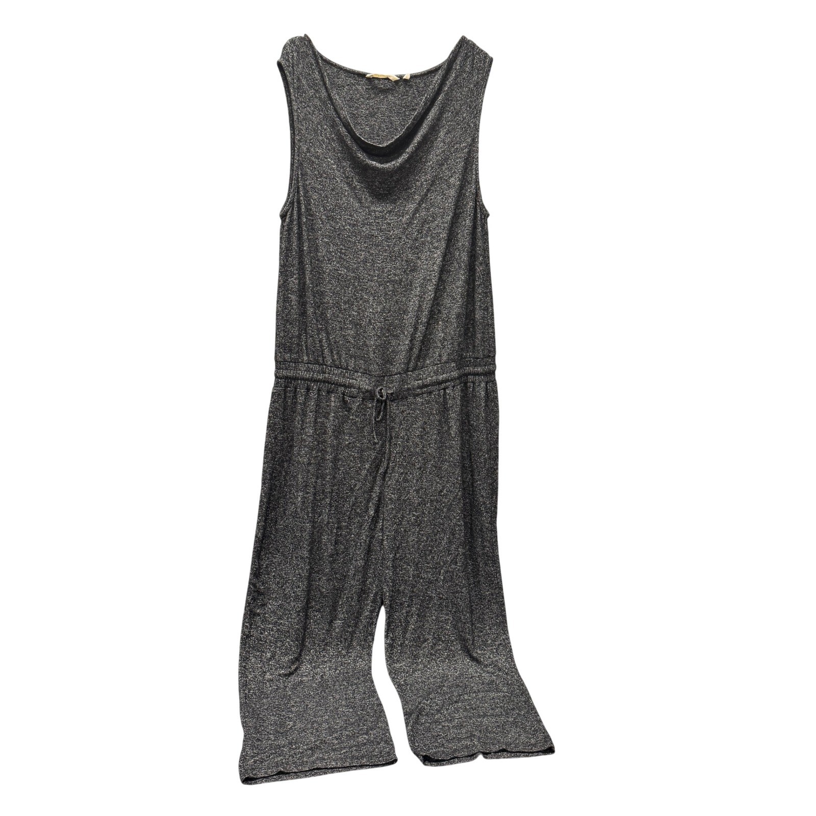 Soft Surroundings Jumpsuit Womens 1X Charcoal Gray Knit Comfy Romper Lagenlook