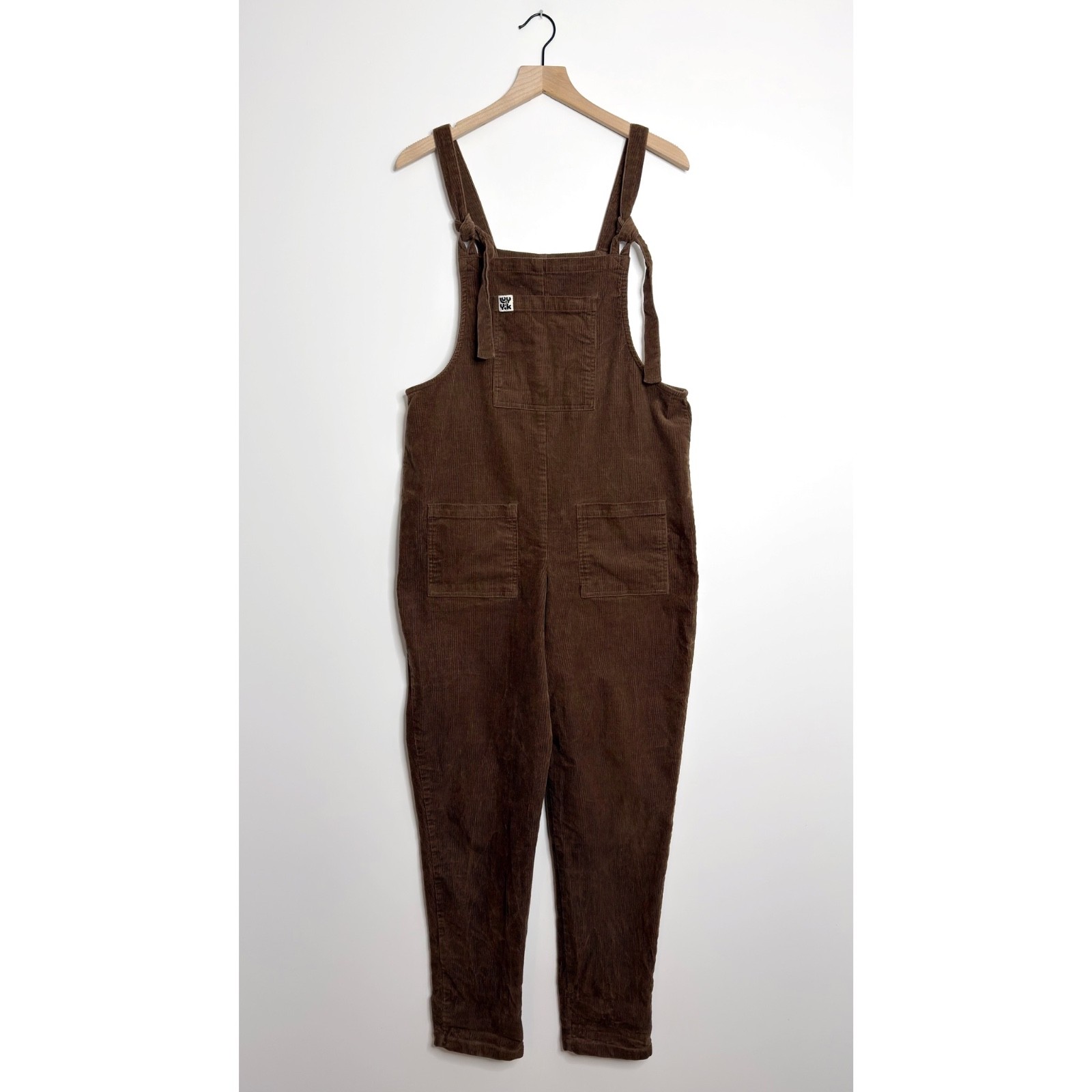 Lucy & Yak Corduroy Overalls Brown Tapered Leg Jumpsuit Dungarees size US 8L