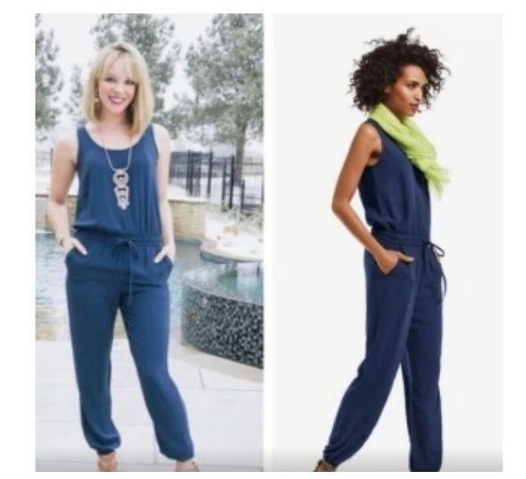 Cabi French Navy Jumpsuit #303 Medium Travel Quick Dry