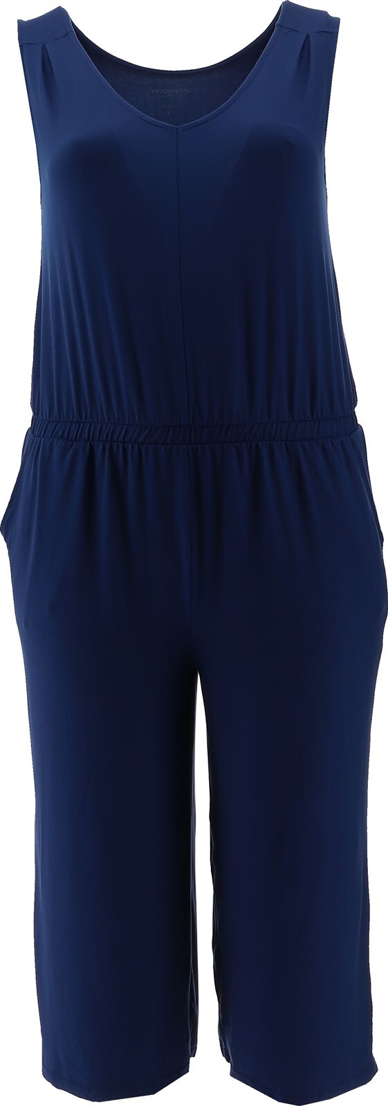 Comfort Code Stretch Jersey Tank Jumpsuit Blue Depths 1X NWOT (797)