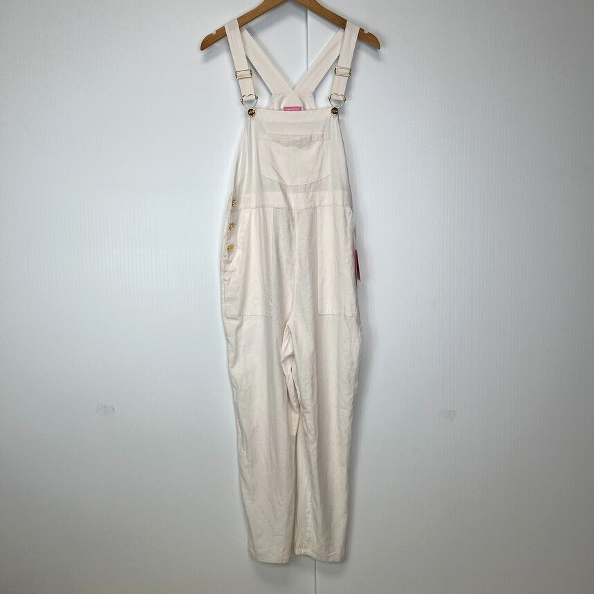 Stoney Clover Overall Women Small Linen Pockets Heart Button Work Party Core Ne