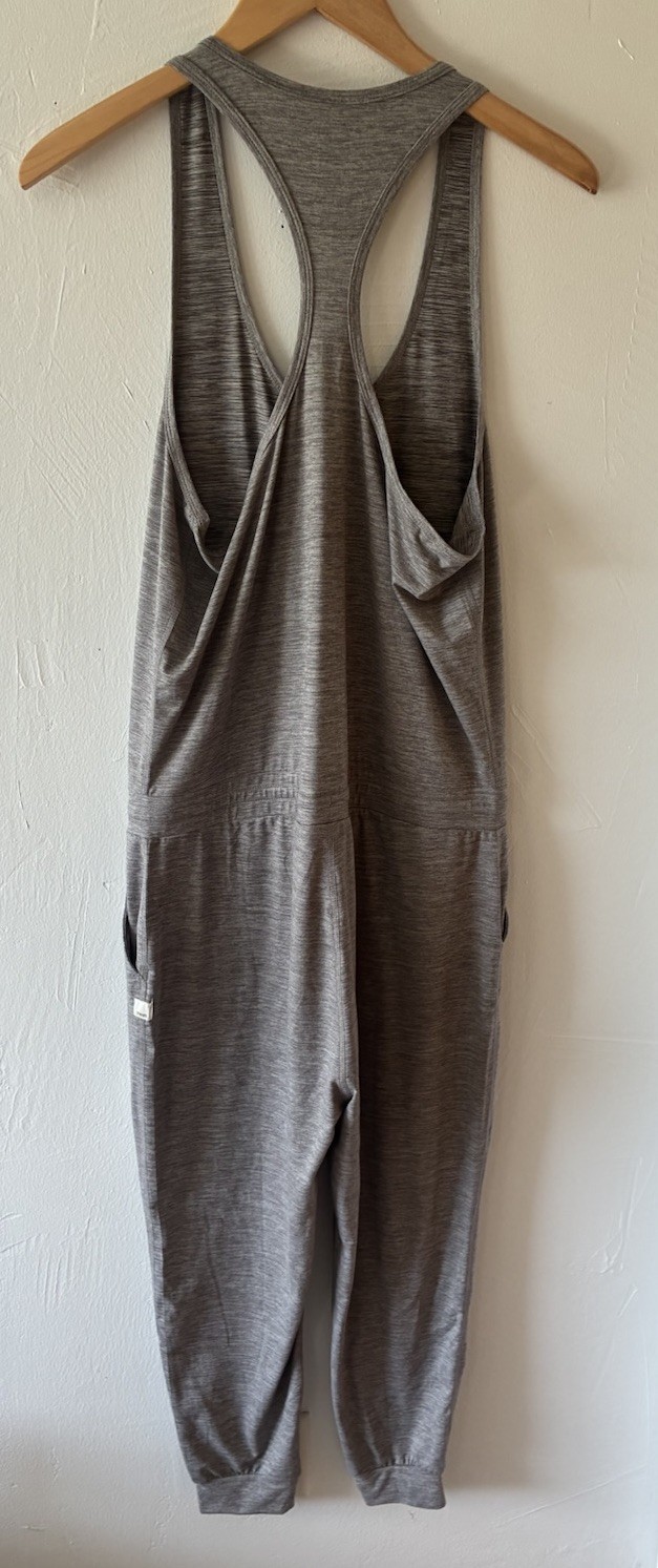 Vuori Womens Lux Sleeveless Jumpsuit One-Piece Jogger Medium Gray
