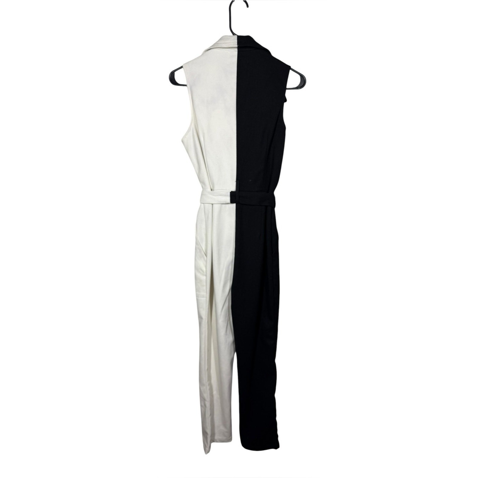 Fashion Brand Company Black And White Colorblock Sleeveless Jumpsuit Sz Small
