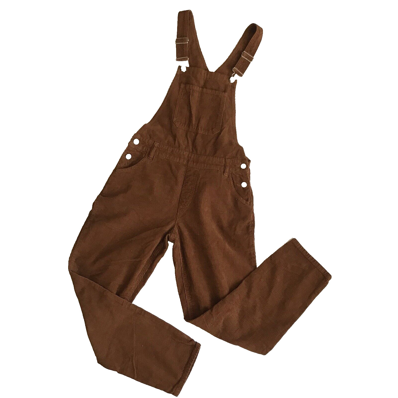 PACSUN Corduroy Bib Overalls Brown Straight Leg Size 25 Jumper Romper Pant EEUC!