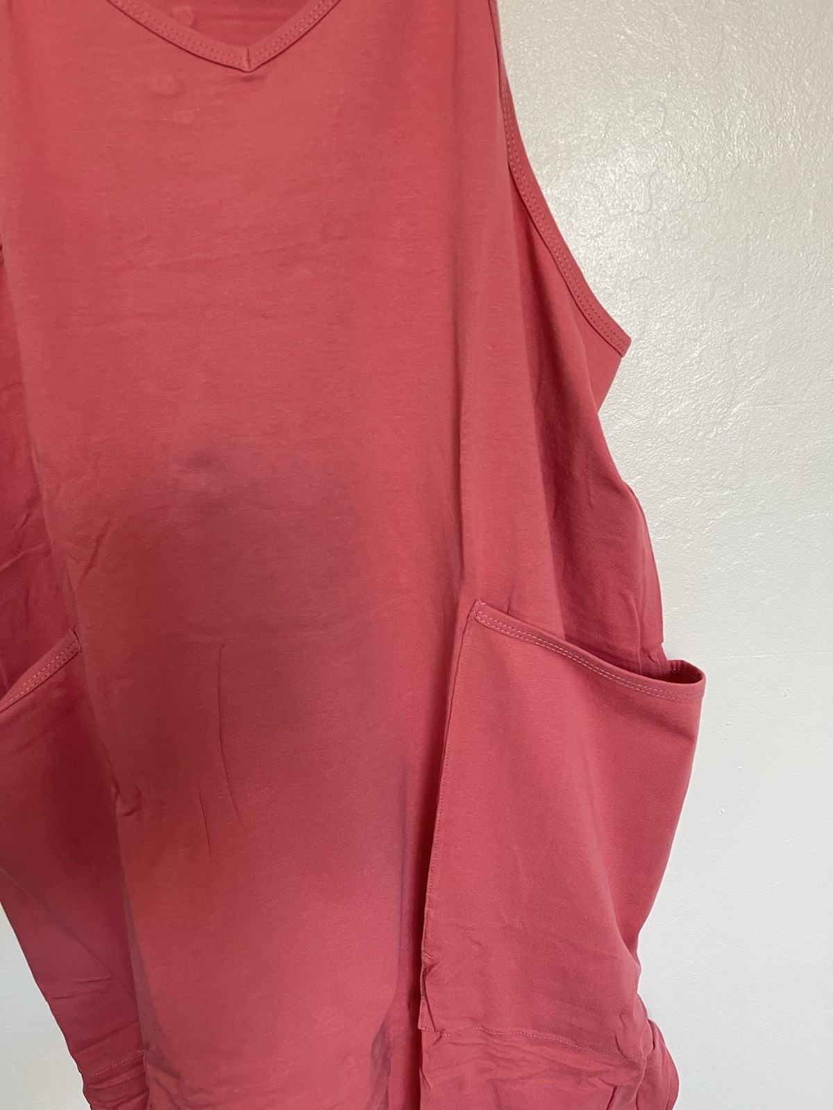 OUFEIYA Jumpsuit Harem Overall Wd Pockets Pink Sz Medium New