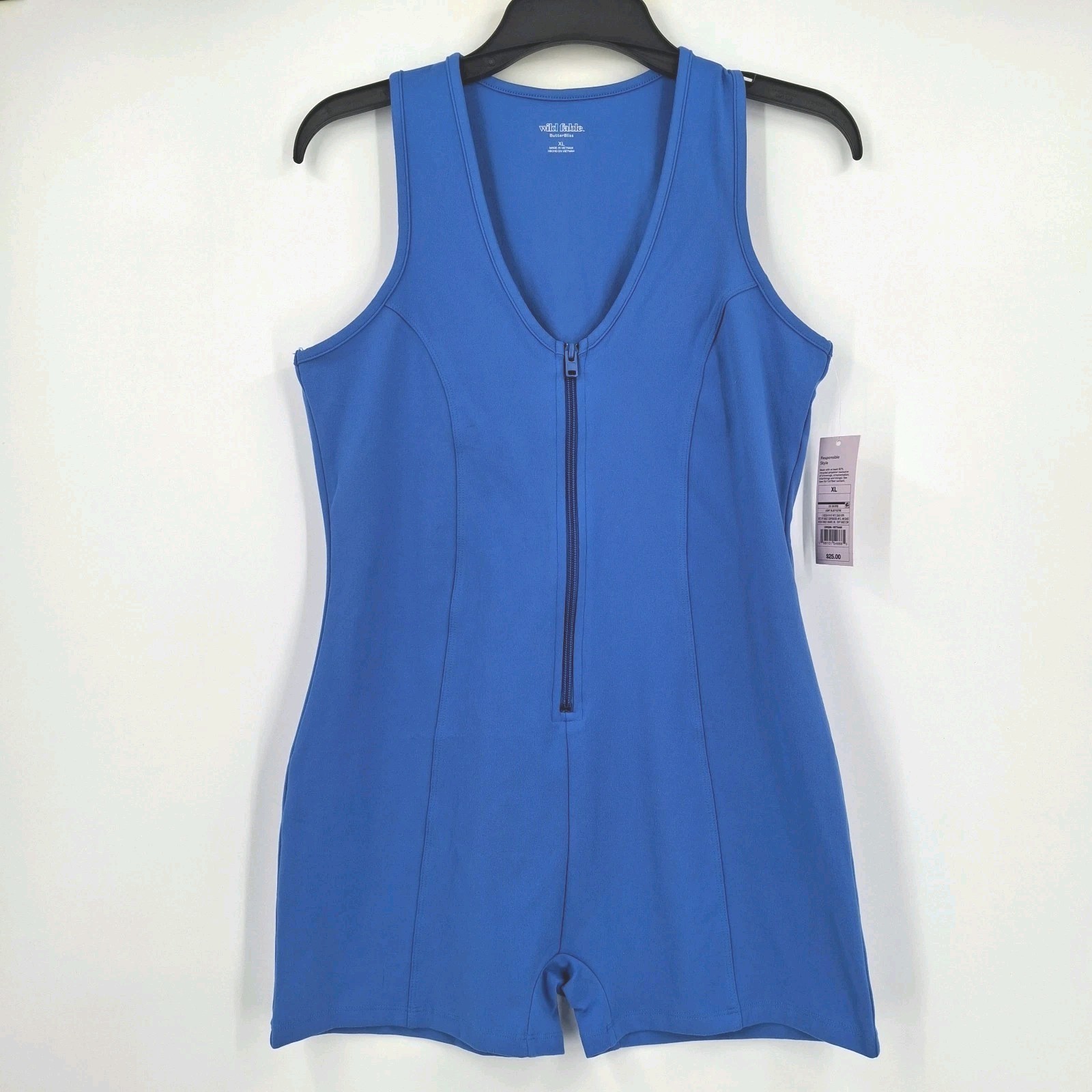Wild Fable ButterBliss Half Zip Active Tank Romper Women’s Size XL – Light Blue