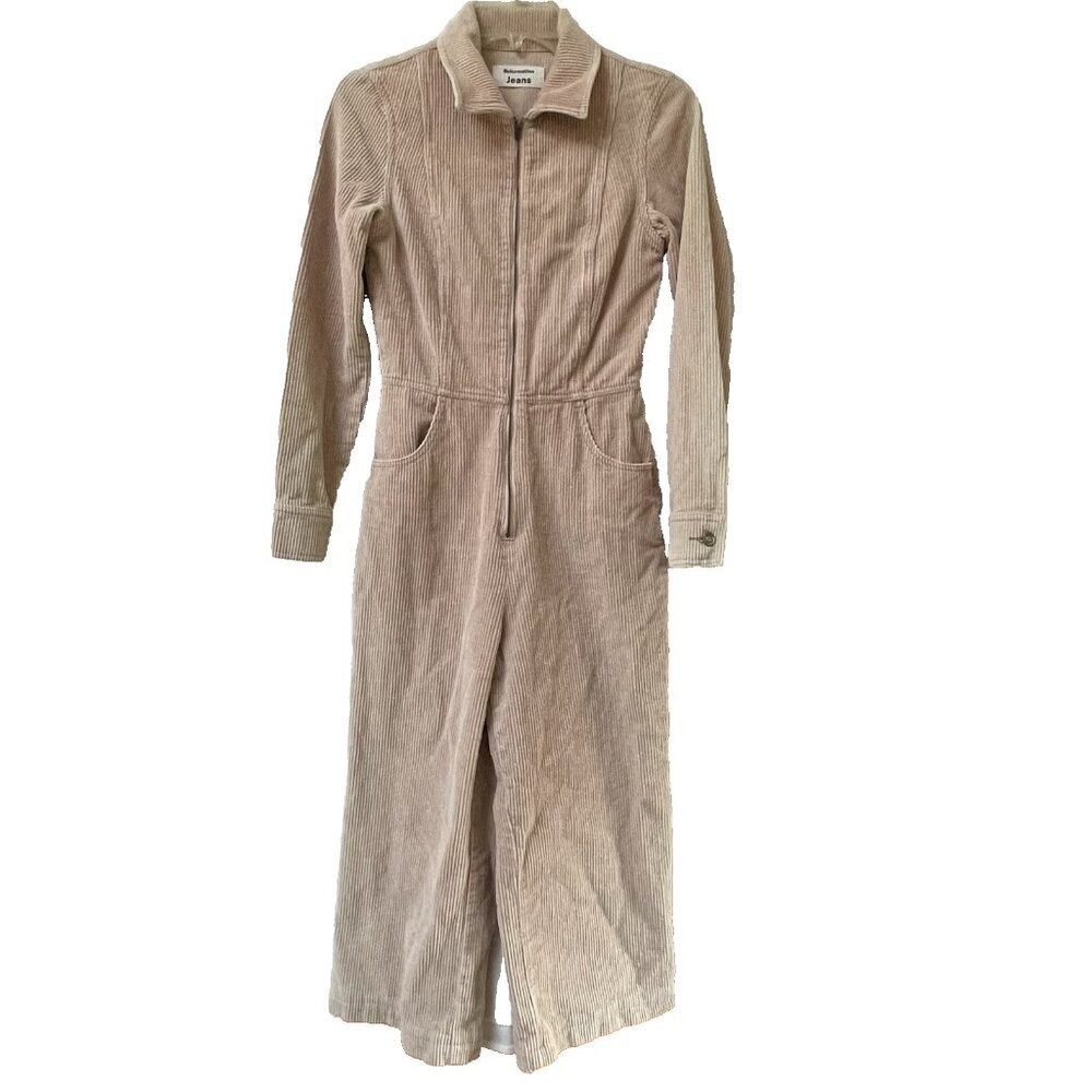 Reformation Rodeo Overalls Womens 0 Pink Corduroy Workwear Boho Western Festival